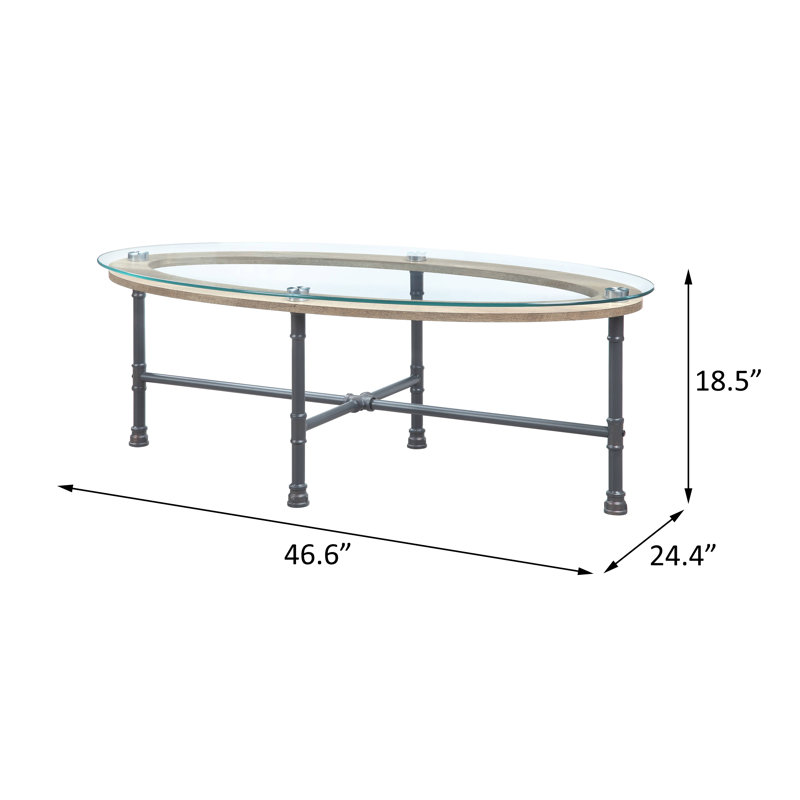 Williston Javiar Oval Coffee Table with Glass Top Wayfair